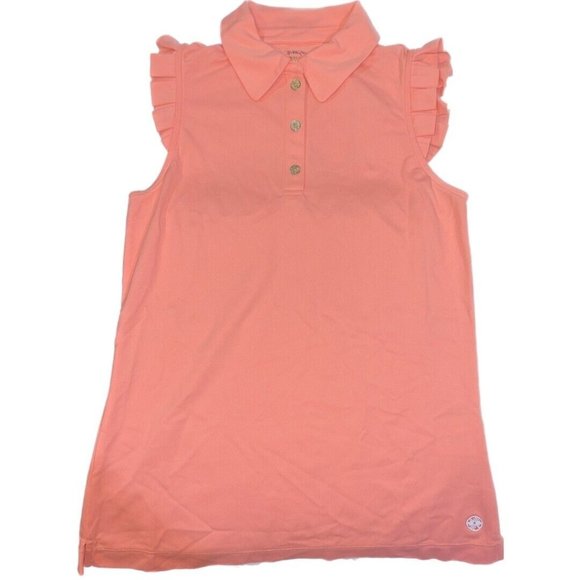 Lilly Pulitzer Tops - LILLY PULITZER UPF  50+ Luxletic Frida Sleeveless Polo PB Bellini XXS NWT